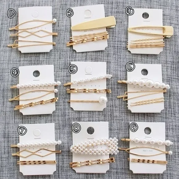 NEW!! 💛 Metal Pearl Bobby Pin Hair Clip Set