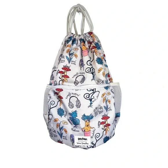 Vera Bradley Harry Potter Herbology 2020 White Drawstring Backpack