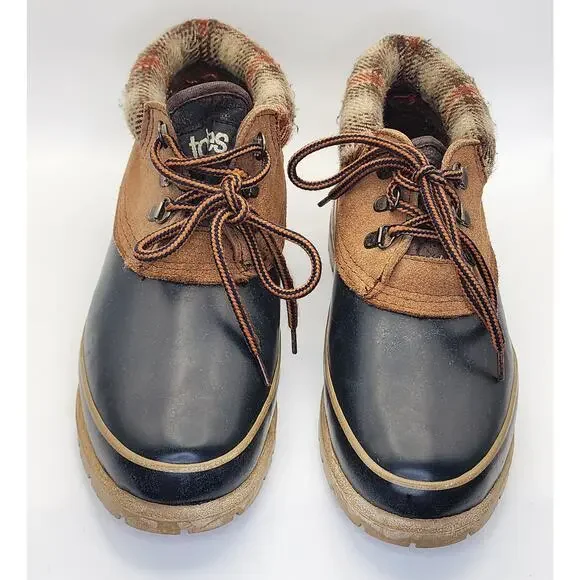 Totes Women’s Duck Boots Plaid Lined‎ Lace-Up Brown Black Size 8
