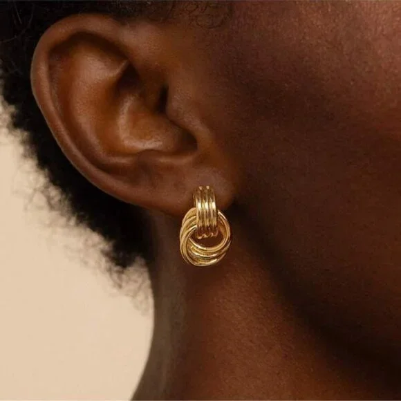 Chunky Triple Hoop Earrings | 18K Gold Filled Over Sterling Silver