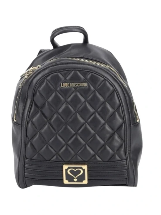 new Love Moschino ❤︎︎ Quilted Logo Hardware Backpack ❤︎︎ Black Gold Hardware ❤︎︎