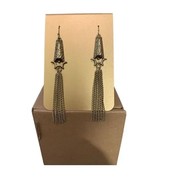 Erica Lyons gold tone tassel earrings.  NWT