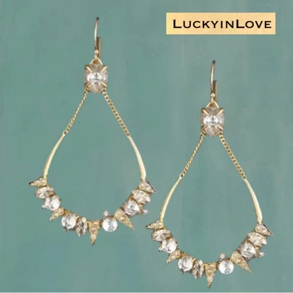 ALEXIS BITTAR Miss Havisham Elements Open Gold Mosaic Orbiting Crystal Earrings