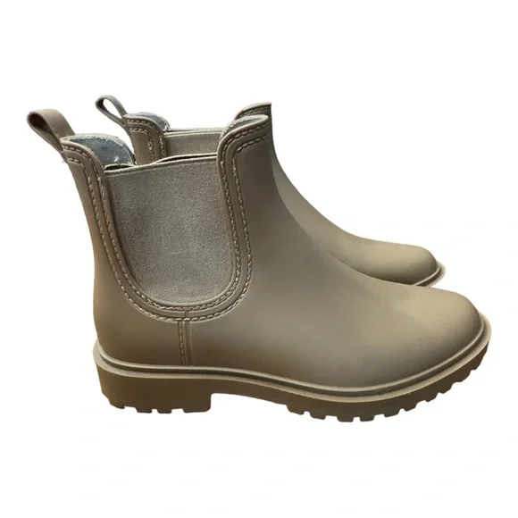 Old Navy Water-Repellent Pull-On Rain Boots Taupe Outdoor Rubber Women’s Size 10
