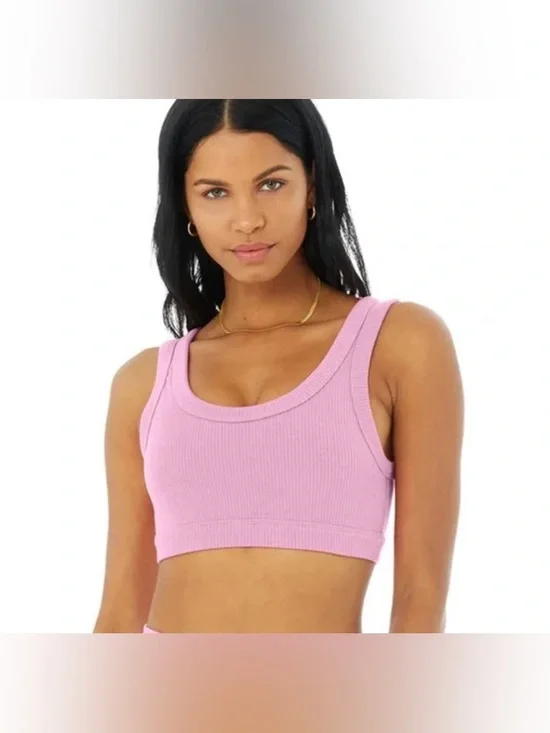 Alo Yoga Wellness Bra Pink/Purple Sz XS NWOT