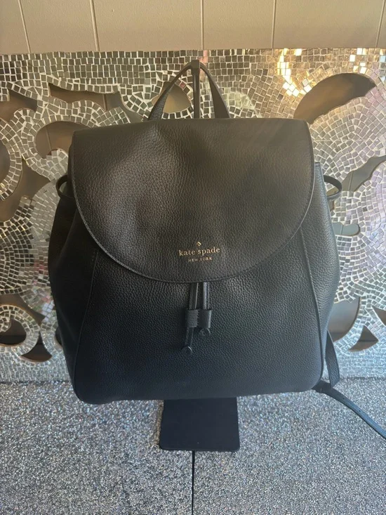 ⭐️kate spade black large leather backpack