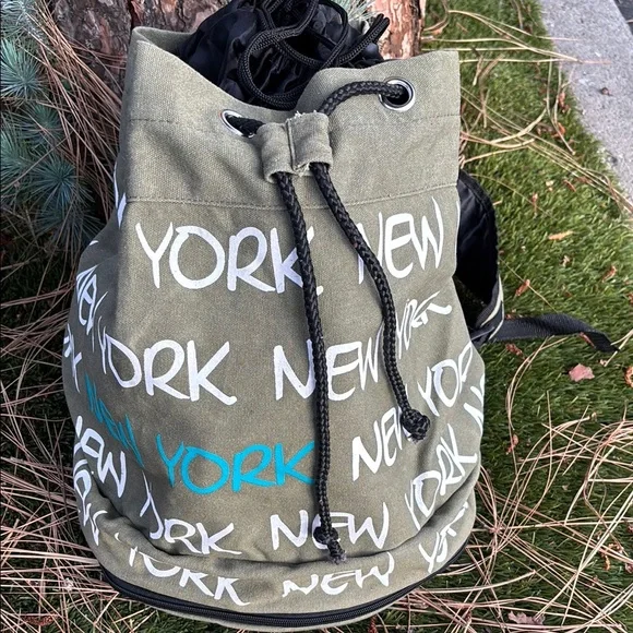 Stylish Olive Green Drawstring Backpack