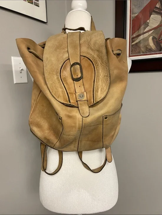 Patricia Nash Vasto Italian Leather Backpack Tan