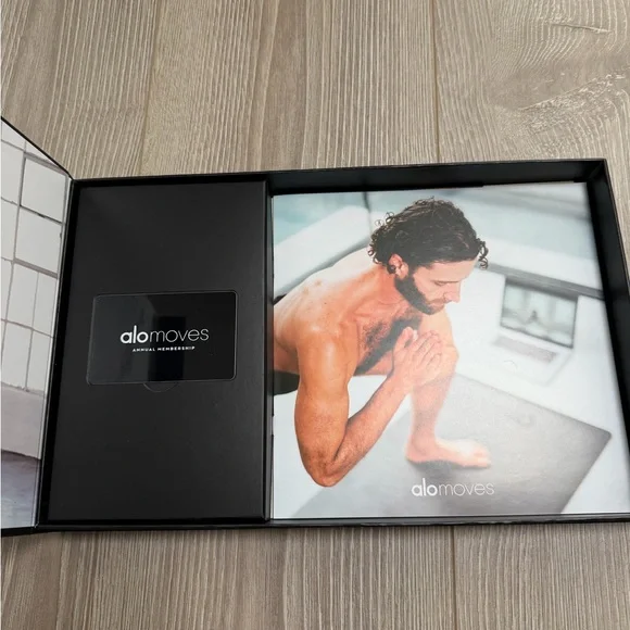 Alo Moves 1 year membership gift box Pilates clean girl LA fitness workout