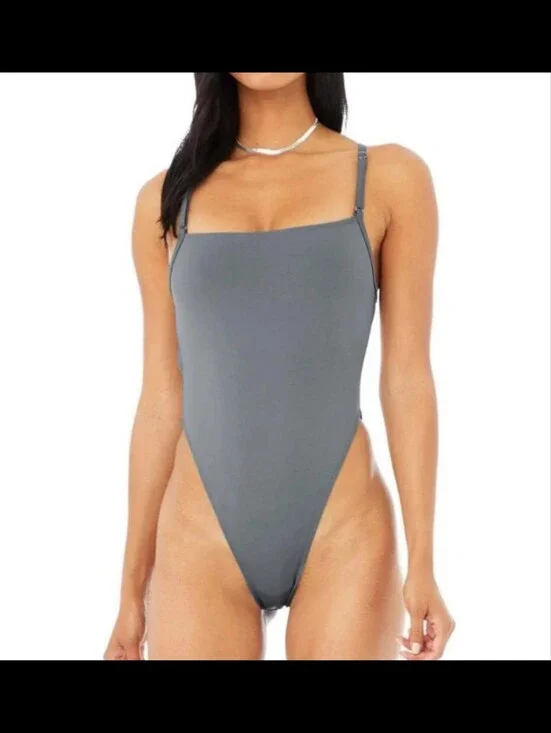 ALO YOGA Thrill Seeker Bodysuit - Steel Blue XXS 🆕