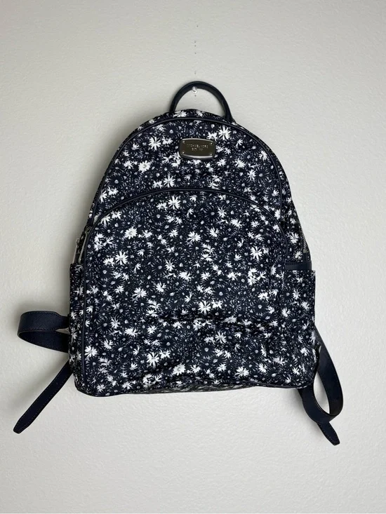 Michael Kors Navy and White Floral Backpack