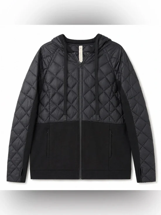 Alo Yoga Womens Great Escape Quilted Down Hooded Jacket Size Medium