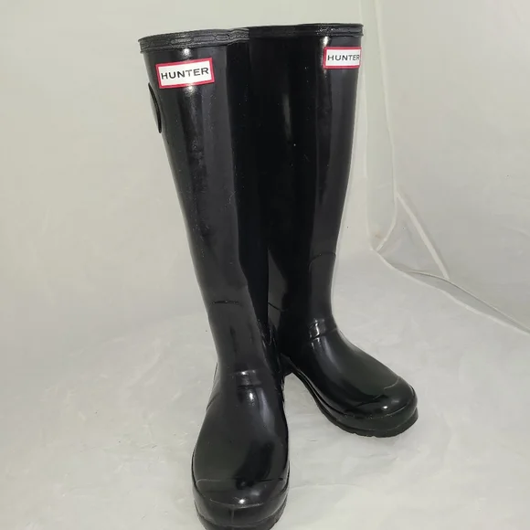 Hunter Tall Black Original Woman's Rain Boots‎ Size 5M US
