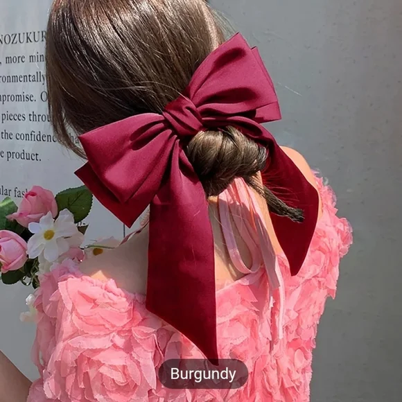 New Hair Bow Burgundy