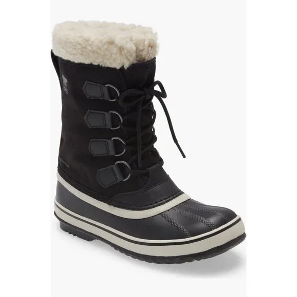 SOREL Winter Carnival Snow Boots Womens Sz‎ 5 Black Stone New $180