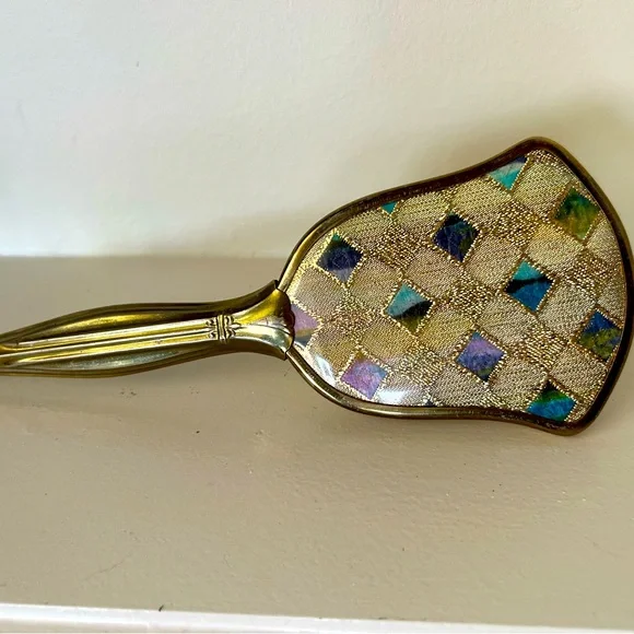 Vintage 1960s vanity brush diamond print‎