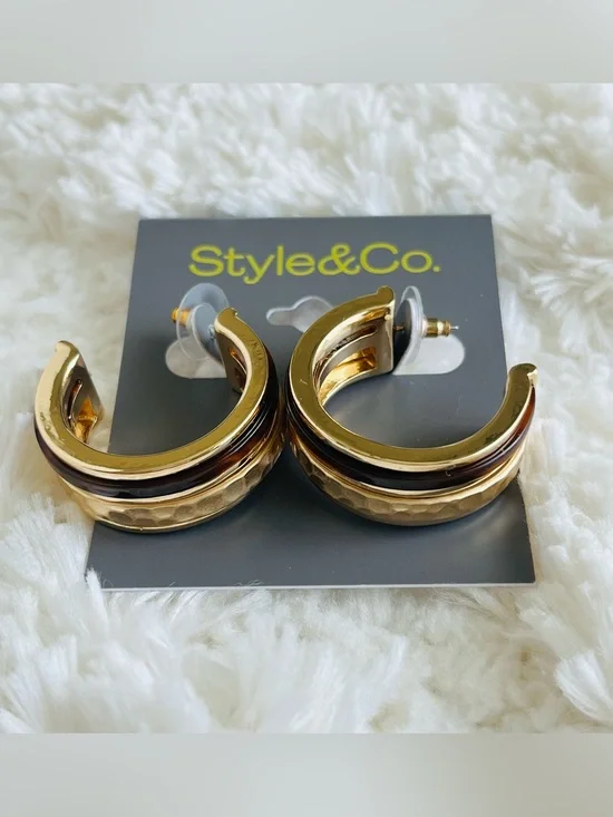 Style & Co Inlay Hoop Earrings