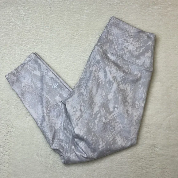 Alo Yoga Snakeskin Print 7/8 Legging Gray Size Small