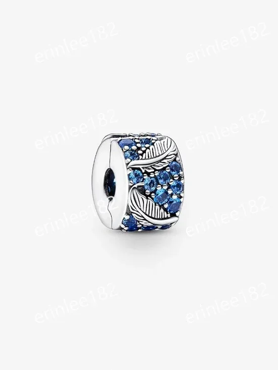 Pandora Curved Feather & Pavé Clip Charm