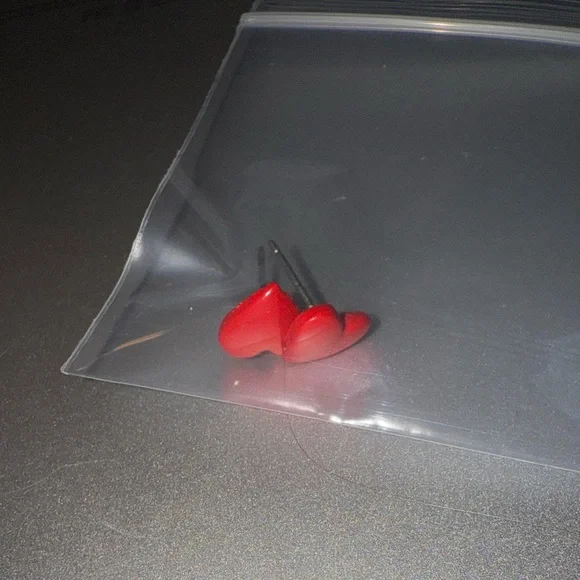 Red Heart Stud Earrings