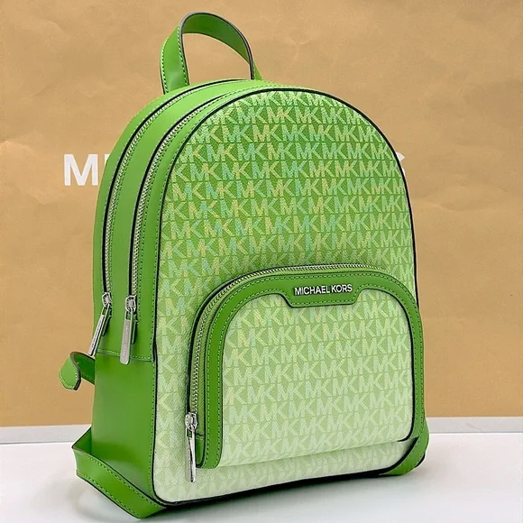 Michael Kors JayceeMedium Ombré Signature Logo Backpack Jungle Green