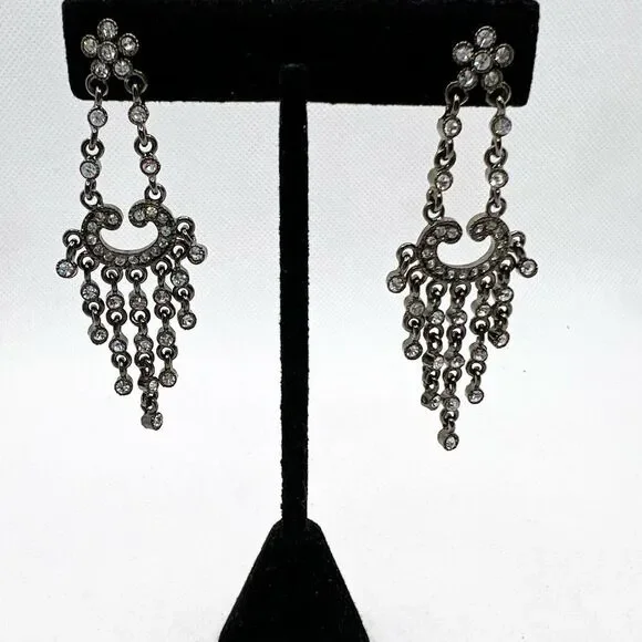 Chandelier rhinestone studded dramatic statement post earrings