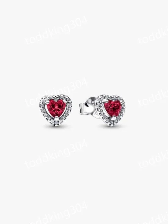Elevated Red Heart Stud Earrings