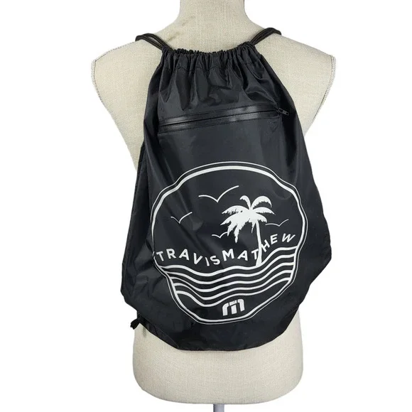 Travis Mathew Black Drawstring Backpack # 653