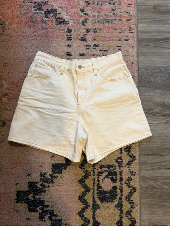 Levi's White High Baggy Denim Shorts