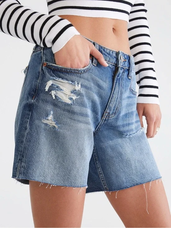 Aeropostale Low-Rise Baggy Denim Shorts Size 8