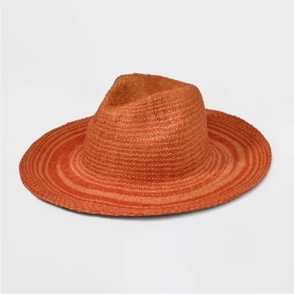 UNIVERSAL THREAD GOOD CO. WOMAN'S COWBOY ORANGE STRIPED HAT NWT