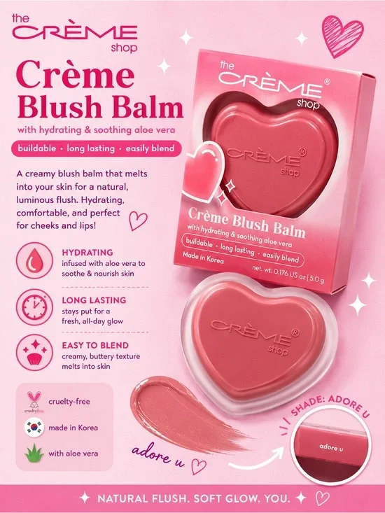 The Crème Shop Crème Blush Balm – Adore U – New