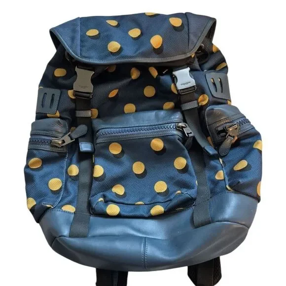 Coach Nylon Leather Trek Optical Dot Rucksack Backpack