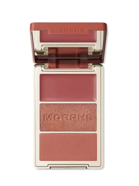 Morphe Cheek Thrills Multi-Finish Face Trio Shade: Private Island (warm mocha)
