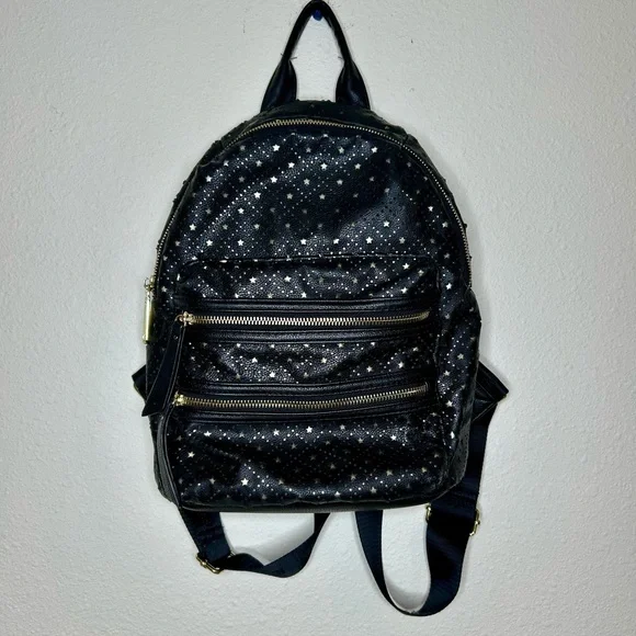 Steve Madden Black & Gold Starry Laser Cut Backpack