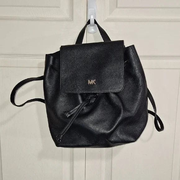 Michael Kors Pebbled Leather Backpack-Black