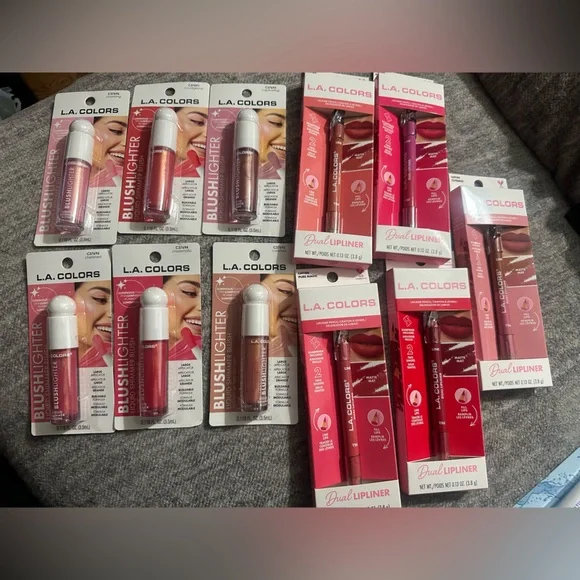 L.A Colors Blushlighter Cream Blush & Lip Liner HUGE Lot 11 Pieces Dual Ended
