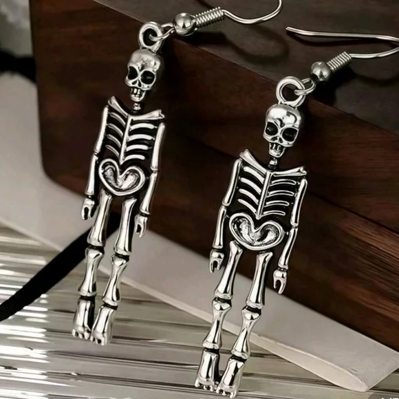 Skeleton Earrings Tibeten Charm