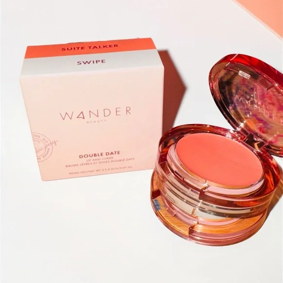 Wander Beauty Double Date Lip and Cheek Tint - Coral Peach NEW in box