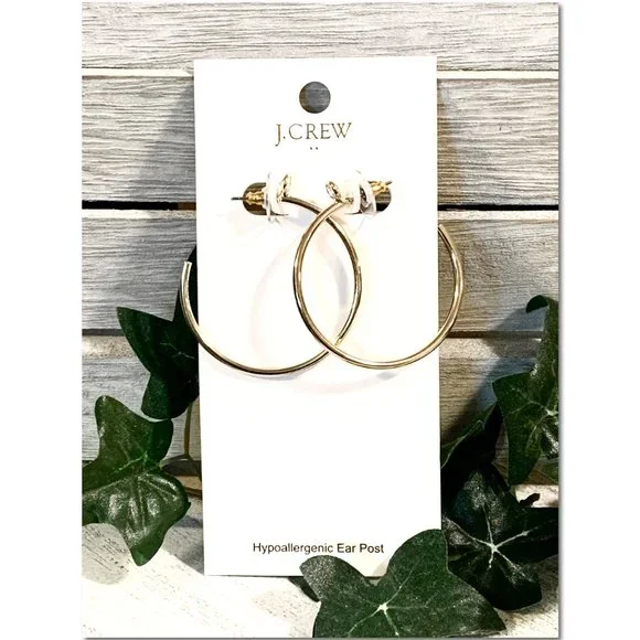 J. Crew Large Gold Hoop Earrings NWT