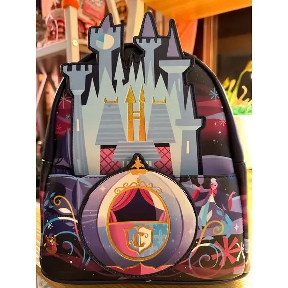 LOUNGEFLY DISNEY CINDERELLA CASTLE SERIES MINI BACKPACK NWT