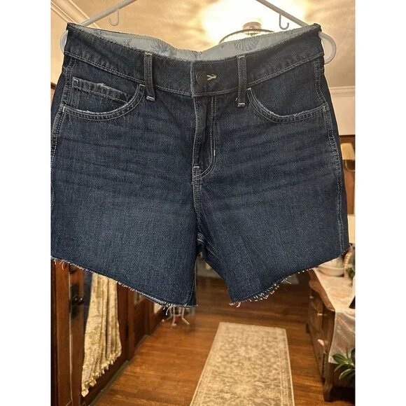 Hollister Low-Rise Baggy Denim Shorts Dark Blue Women's Size 4 W27 Casual