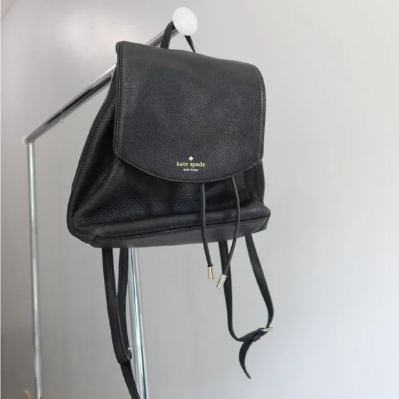 Kate Spade Black‎ Leather Backpack
