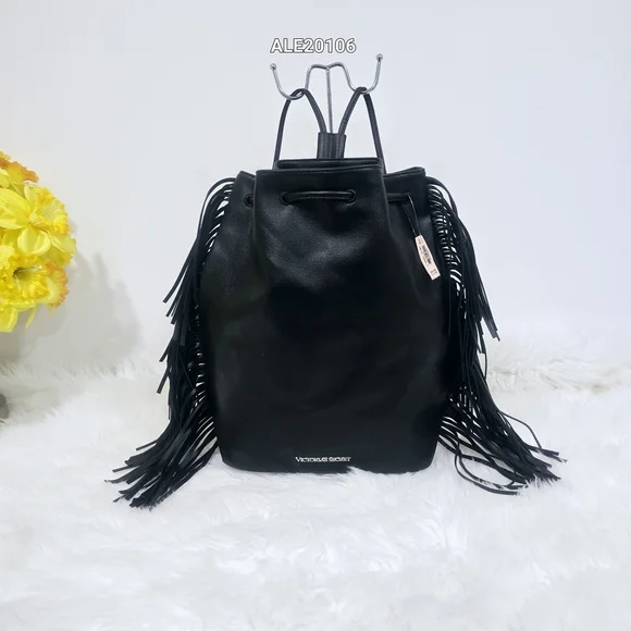 Victoria's Secret Black Fringe Backpack New.