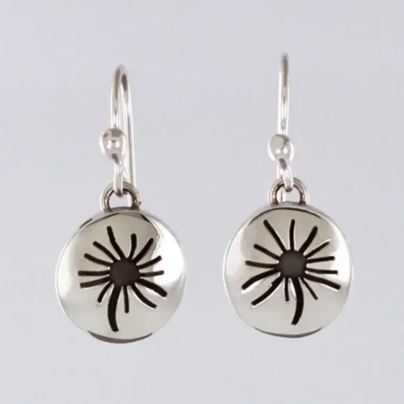 Far Fetched Dandelion Dangle Earrings 925 Sterling Silver