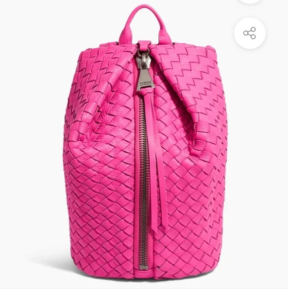 Aimee Kestenberg Hot Pink Tamitha leather‎ Backpack