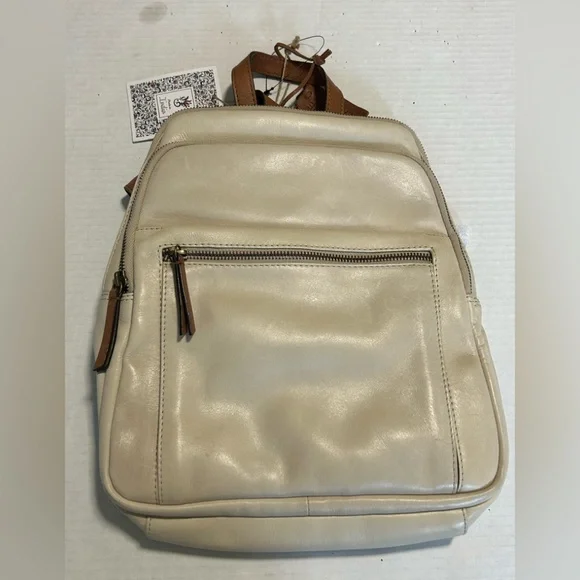 Unbranded leather Elegant Cream Leather Backpack NWT