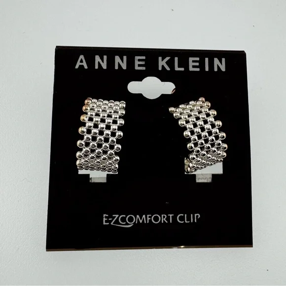 Anne Klein Silver Clip-On Earrings
