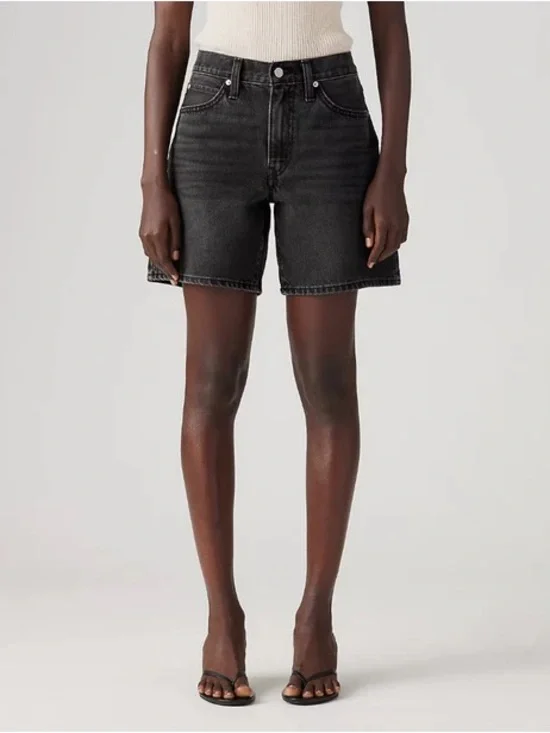 Levi's '94 Baggy Mid-Rise Black Denim Jeans Shorts Size 29 8
