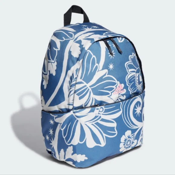NWT FARM Rio Backpack Adidas Collaboration Botanical Print Blue And White